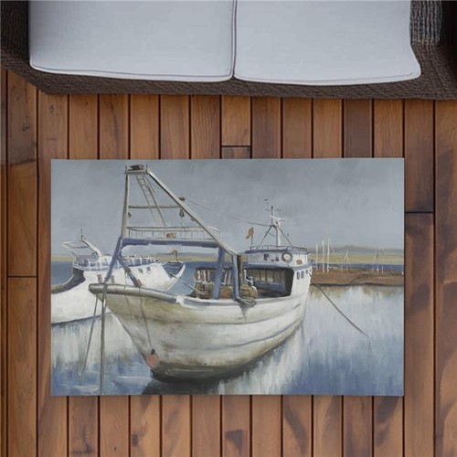 2x3 blue fishing boat rug - boat,