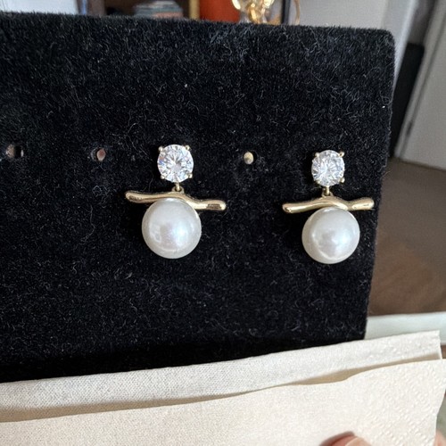 Pearl diamond earring - diamond,