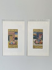 Pair mughal miniature - pair,