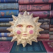 Vintage Paper Papier Mache Large Sun Hanging Decoration Christmas Hippie Boho