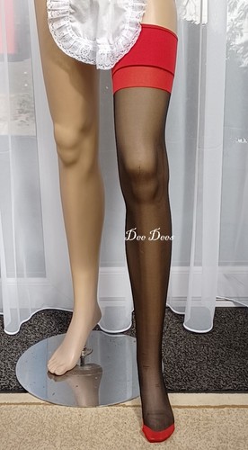 Sexy stockings black with red - with,