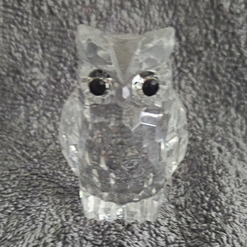 Clear glass crystal owl - clear, glass/crystal
