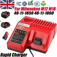 12V 18V Rapid Battery Charger for Milwaukee M12 M18 48-11-1860 48-11-1850 Li-ion