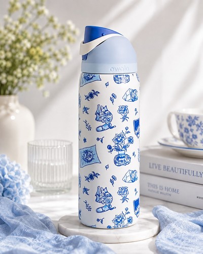 Owala FreeSip 32oz Delft Cat