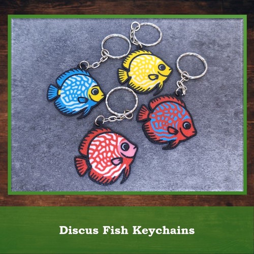 Discus fish keychain tropical - discus,