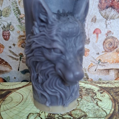 Grey wax round - grey, pillar