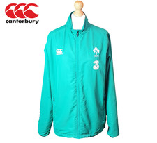Canterbury IRFU Ireland Rugby Jacket Men's Size L Lightweight Green Full Zip Top