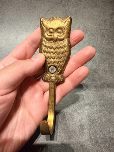 Vintage style solid brass owl - solid,