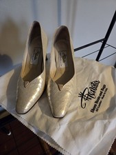 Vintage Snakeskin Renata Wedding Event Pearlized Shoes Heel Embellishments 3 36