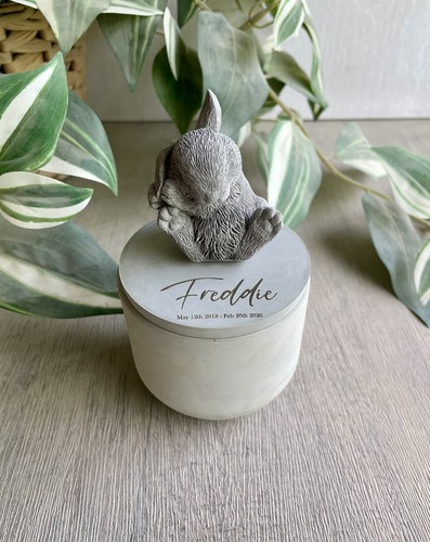Personalised rabbit urn - personalised,