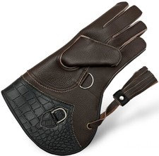 Leather Falconry Glove Bird Handling Glove Embossed Falconry Glove