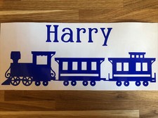 Personalised Train Toy Box Vinyl Decal Sticker Label