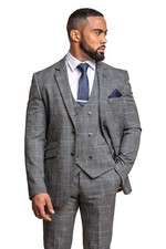 Men's Grey Tweed Windowpane