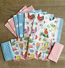 Rare! Cath Kidston Chicken/Breakfast Paper Napkin Bundle For Decoupage Craft