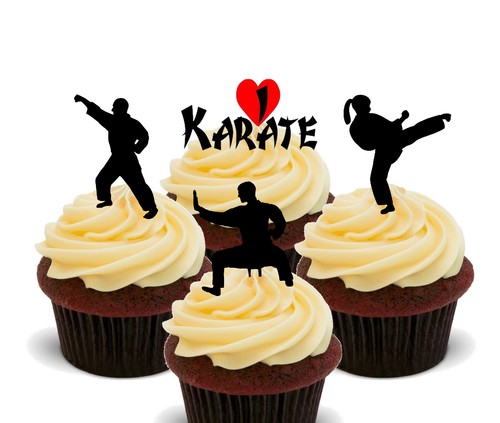 Karate edible cupcake - cupcake, toppers