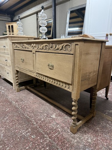 Stripped oak hall table - stripped,