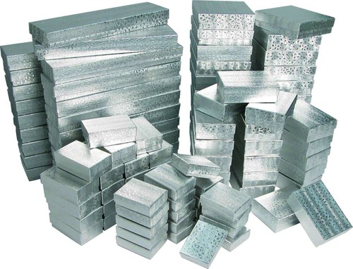 Silver foil cotton filled gift - silver,