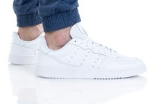 MENS ADIDAS SUPERCOURT LEATHER TRAINERS - ALL SIZES - TRIPLE WHITE - EE6037 NEW.