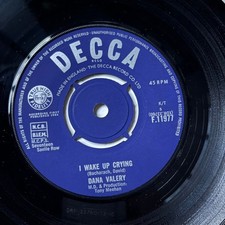 Dana Valery-I Wake Up Crying 7" 45-Decca, F.11977, 1964, Company Sleeve