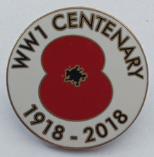 WW1 1918-2018 Centenary Metal / Enamel Pin Badge.   PB1-3