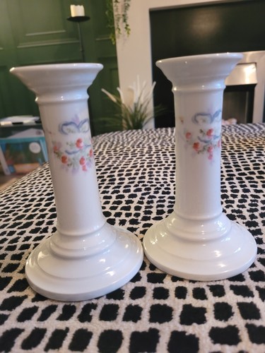Porcelain candlesticks floral - porcelain,