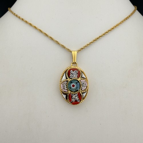 Italian micro mosaic pendant - italian,