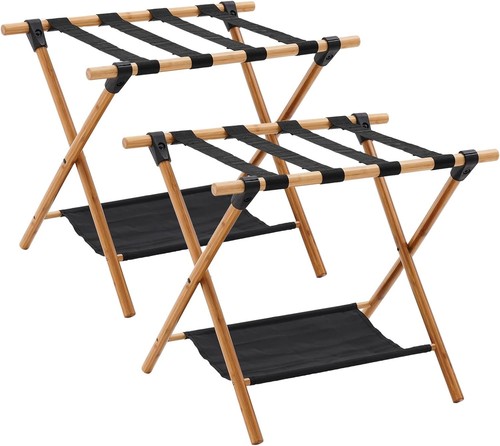 Wooden portable luggage rack - portable,