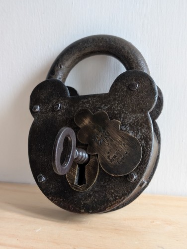 19th century padlock and - and, key