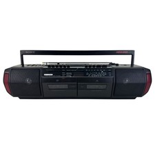 Vintage Sony CFS-DW30L Mega Bass Boom Box Black Radio Cassette Recorder Used