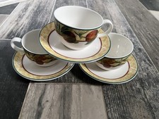 3 x ROYAL DOULTON EVERYDAY AUGUSTINE RANGE CUP CUPS & SAUCER SAUCERS EX COND.