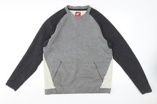 Nike Grey Men's M Pullover Sweatshirt, Pockets, Regular Fit