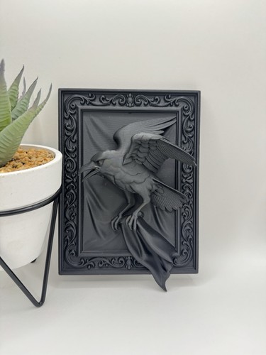 Gothic raven wall art - gothic, 3d