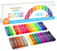 Shuttle Art Tempera Paint Sticks - 30 Solid Colours - Quick Drying - Works Great