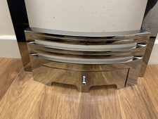 REPLACEMENT GAS FIRE POLISHED CHROME TRIM & Cast Fret USED