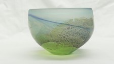 Greenhalgh Glass Trees & Field Bowl British Studio Art Glass, Signed