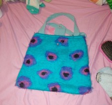 Blue Peacock Bag with Button