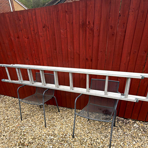 Aluminium extension ladder - aluminium,