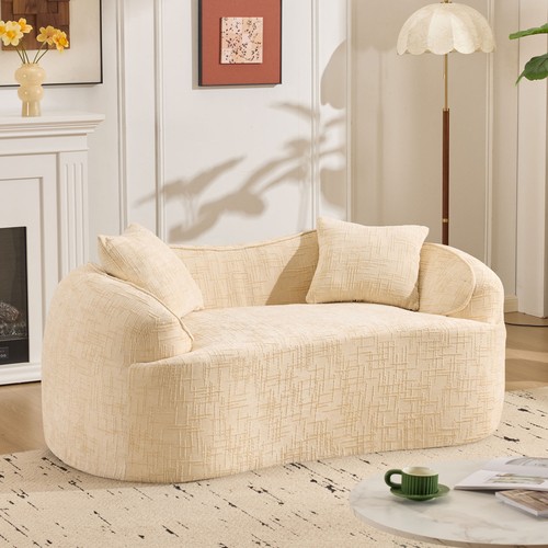 Beige chenille seater sofa - beige, 2-seater