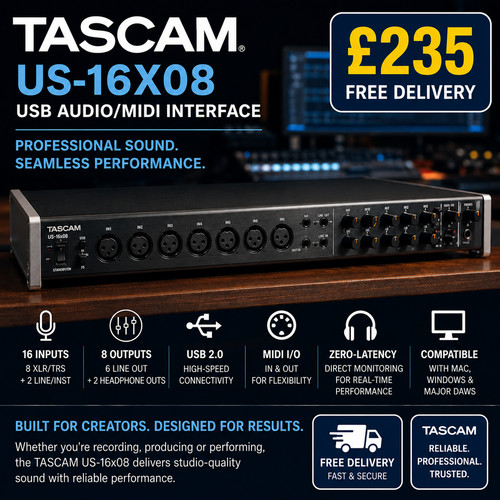 Tascam 16x08 usb audio - usb, audio/midi