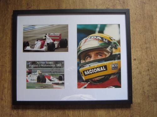 Signed and framed ayrton senna - signed,