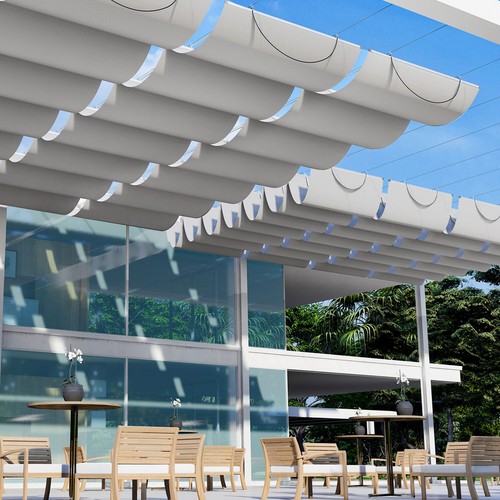 Retractable pergola panel - retractable,