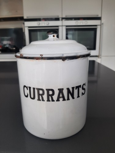 Antique white enamel currants - white,