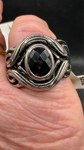 Mens onyx ring black signet - ring,