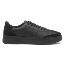 Womens Trainers Black Adults Ladies Lace Up Padded Collar Gripped Holcombe SIZE