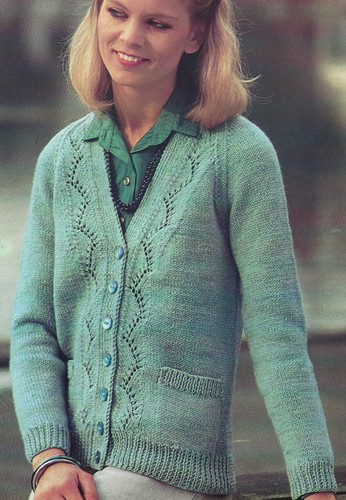 Ladies cardigan knitting - cardigan,