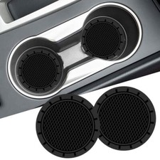 2X Black Car Vehicle Cup Mat