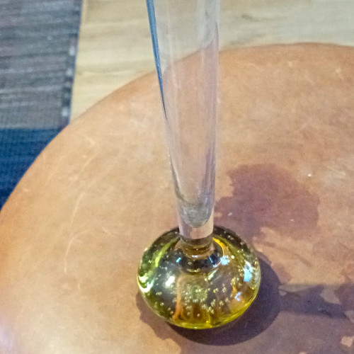 Tall clear glass bud vase - glass,