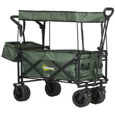Folding Push Pull Cart Green
