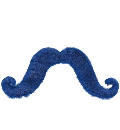 Handlebar moustache blue - handlebar,