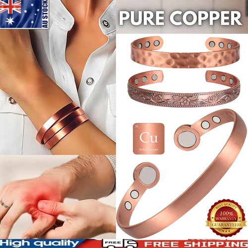 Pure copper magnetic bangle - copper,